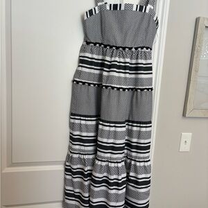 Black and White Striped Maxi Dress